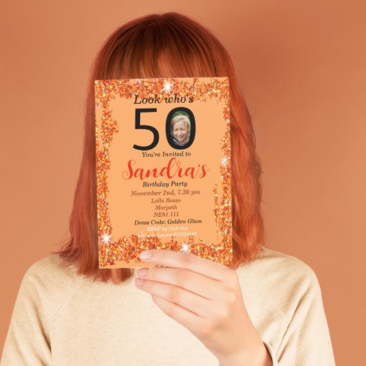 パーソナライズされた50歳の誕生日パーティー招待状の豪華さ 招待状