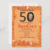 パーソナライズされた50歳の誕生日パーティー招待状の豪華さ 招待状 (正面)