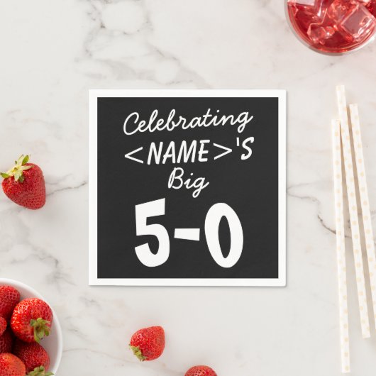 パーソナライズされた50祝誕生日紙ナプキンス スタンダードカクテルナプキン (インサイチュ)