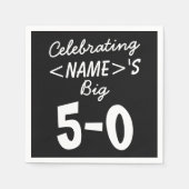 パーソナライズされた50祝誕生日紙ナプキンス スタンダードカクテルナプキン (正面)