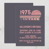 パーソナライズされた50 ヴィンテージ 50歳の誕生日パーティー 招待状 (正面/裏面)