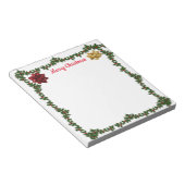 パーソナライズされた5.5 x 6クリスマスホールリーガーランド弓 ノートパッド (アングル)