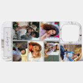 パーソナライズされた6グレー大理石のフォトコラージュ Case-Mate iPhoneケース (裏面 (横))