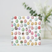 パーソナライズされた6フォトパステルイースター卵パターン シーズンカード (スタンド正面)