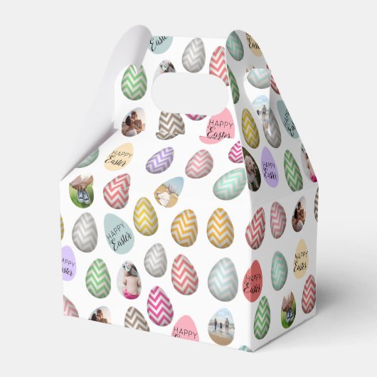 パーソナライズされた6フォトパステルイースター卵パターン フェイバーボックス (正面サイド)