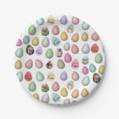 パーソナライズされた6フォトパステルイースター卵パターン ペーパープレート (正面)