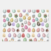 パーソナライズされた6フォトパステルイースター卵パターン ラッピングペーパーシート (正面)