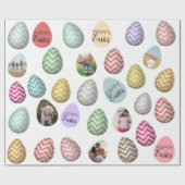 パーソナライズされた6フォトパステルイースター卵パターン ラッピングペーパー (フラット)