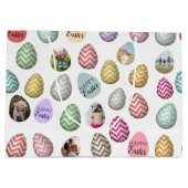 パーソナライズされた6フォトパステルイースター卵パターン ラージペーパーバッグ (裏面)