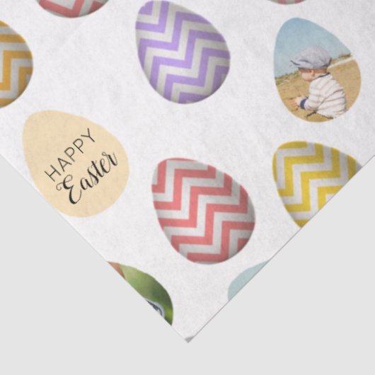 パーソナライズされた6フォトパステルイースター卵パターン 薄葉紙 (詳細)