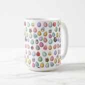 パーソナライズされた6写真復活祭の卵パターン コーヒーマグカップ (正面右)