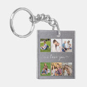 パーソナライズされた6枚の写真とカスタム文字 キーホルダー (正面左)