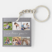 パーソナライズされた6枚の写真とカスタム文字 キーホルダー (裏面)