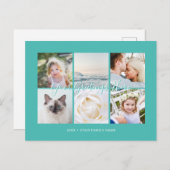 パーソナライズされた6枚の写真 ユニバーサル グリーティング ポストカード (正面/裏面)