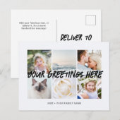 パーソナライズされた6枚の写真 ユニバーサル グリーティング cool ポストカード (正面/裏面)