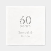 パーソナライズされた60エレガントモダン周年パーティー 箔ナプキン (正面)