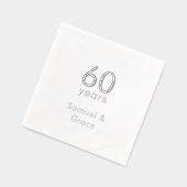 パーソナライズされた60エレガントモダン周年パーティー 箔ナプキン (左)