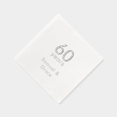 パーソナライズされた60エレガントモダン周年パーティー 箔ナプキン (右)