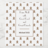 (パーソナライズされた6)のジンジャーブレッドマンパターンセット ワインラベル (シングルラベル)