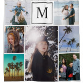 パーソナライズされた7フォトカスタムシッモノグラムのク シャワーカーテン (正面)