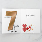 パーソナライズされた7年結婚記念カード妻 カード (内部)
