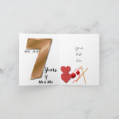 パーソナライズされた7年結婚記念カード カード (内部)