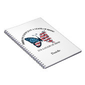 パーソナライズされた7月4日バタフライノートブック ノートブック (右側)