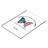 パーソナライズされた7月4日バタフライノートブック ノートブック (左側)