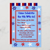 パーソナライズされた7月4日パーティー招待状 招待状 (正面/裏面)