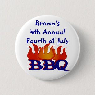 パーソナライズされた7月4日BBQパーティーボタン 缶バッジ