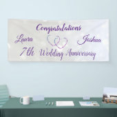 パーソナライズされた7結婚周年記念バナー 横断幕 (トレードショー)