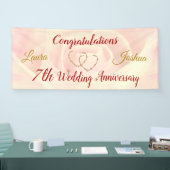パーソナライズされた7結婚周年記念バナー 横断幕 (トレードショー)