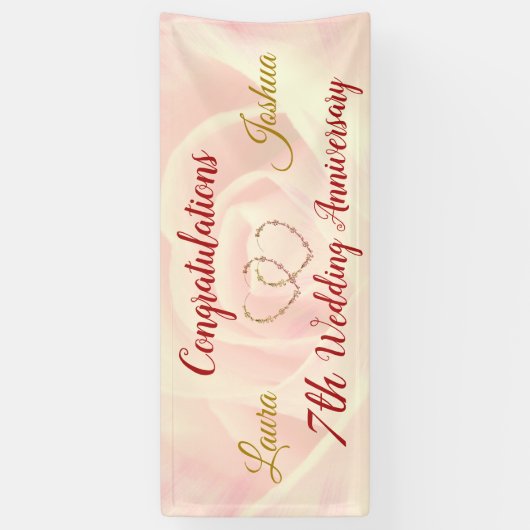 パーソナライズされた7結婚周年記念バナー 横断幕 (縦)