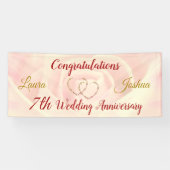 パーソナライズされた7結婚周年記念バナー 横断幕 (横)