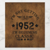 パーソナライズされた70年代のヴィンテージバーゼント70歳の誕生日パーティー ワインラベル (シングルラベル)