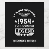 パーソナライズされた70年代のヴィンテージバーゼント70歳の誕生日パーティー ワインラベル (シングルラベル)