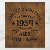 パーソナライズされた70歳のヴィンテージ70歳の誕生日パーティー ワインラベル (シングルラベル)