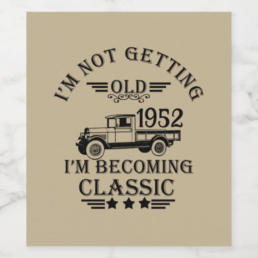 パーソナライズされた70歳のヴィンテージ70歳の誕生日パーティー ワインラベル (シングルラベル)