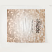 パーソナライズされた70歳の誕生日バックドロップ ローズゴールド タペストリー (正面(横))