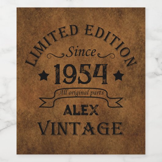 パーソナライズされた70歳の誕生日パーティー ワインラベル (シングルラベル)