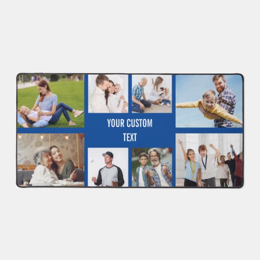 パーソナライズされた8フォトコラージュ家族とカスタム文字 デスクマット (正面)