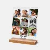 パーソナライズされた9カップル用フォトコラージュテンプレート アクリルサイン (傾斜)
