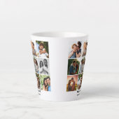 パーソナライズされた9カップル用フォトコラージュテンプレート カフェラテマグ (正面)