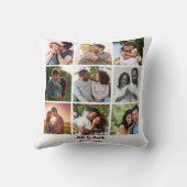 パーソナライズされた9カップル用フォトコラージュテンプレート クッション (裏面)