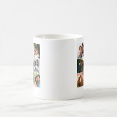 パーソナライズされた9カップル用フォトコラージュテンプレート コーヒーマグカップ (中央)