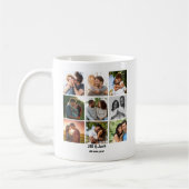 パーソナライズされた9カップル用フォトコラージュテンプレート コーヒーマグカップ (左)
