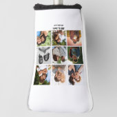 パーソナライズされた9カップル用フォトコラージュテンプレート ゴルフヘッドカバー (回転90)