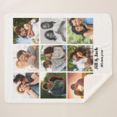 パーソナライズされた9カップル用フォトコラージュテンプレート シェルパブランケット (正面(横))