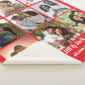 パーソナライズされた9カップル用フォトコラージュテンプレート シェルパブランケット (3/4)