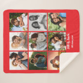 パーソナライズされた9カップル用フォトコラージュテンプレート シェルパブランケット (正面(横))